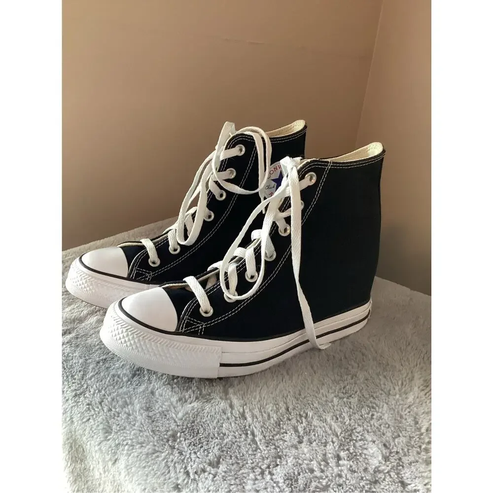 Converse Chuck Taylor All Star hidden Wedge Platform High Top Sneaker Black 9